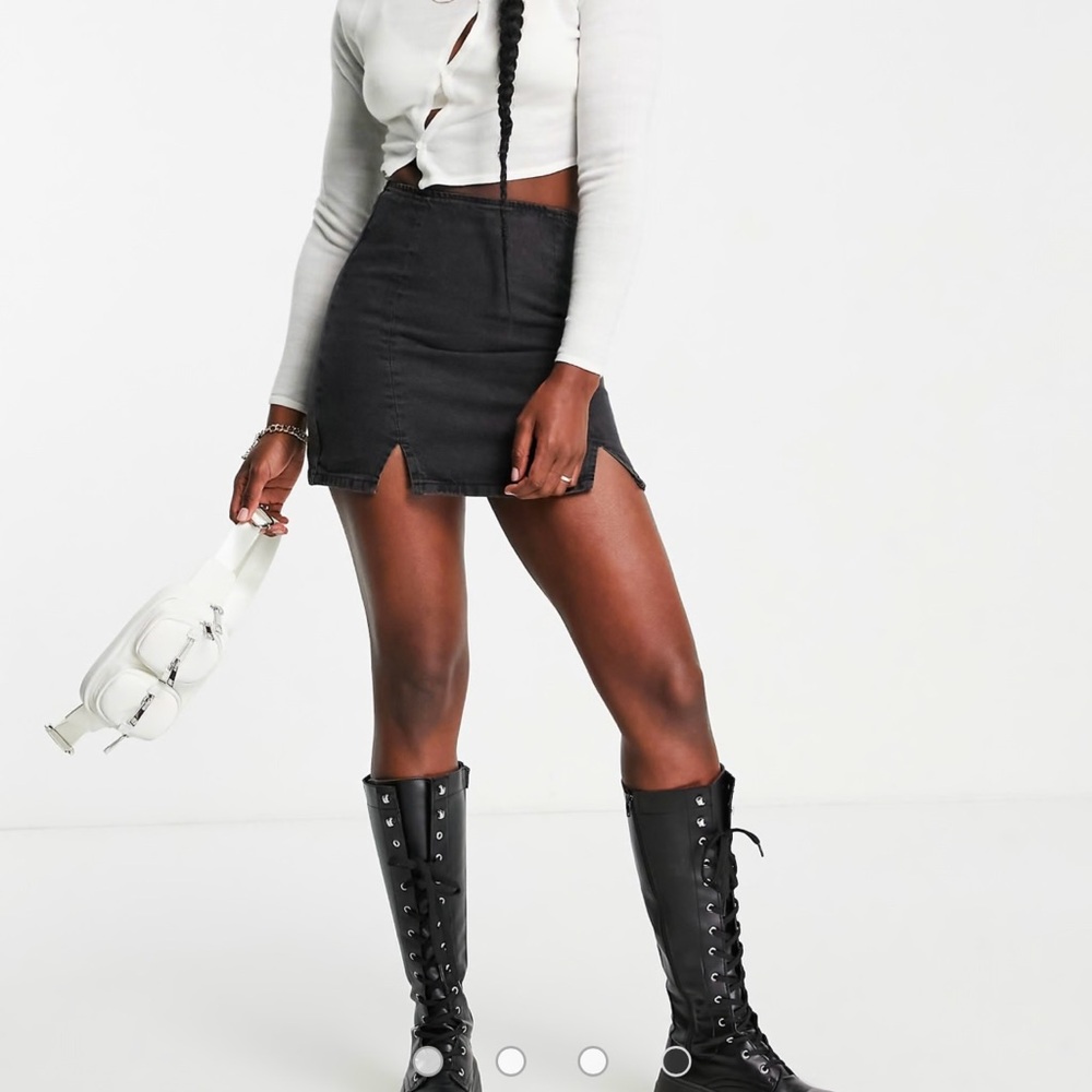 ASOS black 2 slits mini skirt